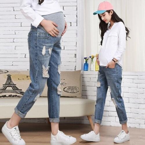 Pregnant Women Jeans Spring And Autumn Tide Outside Wear Trousers Spring And Summer Spring Pants 2021 New