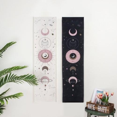 Moon Phase Tapestry Wall Hanging Tapestry Boho Art Tapestries Bright Printing Pattern hand-made lace hanging room decoration