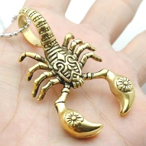 Gothic Punk Mens Gold Tone 316L Stainless Steel Scorpion Biker Pendant Cool