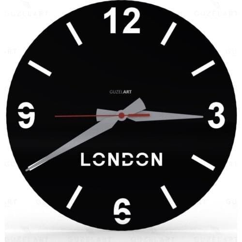 GuzelArt London wall clock , London wall clock, London themed wall clock , London City Wall Clock , living room wall clock