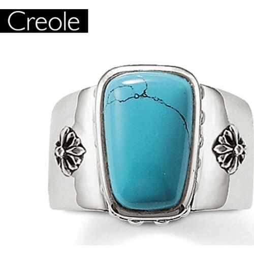 Ring Blue Stone 925 Sterling Silver Casual Gift For Women, Europe Style Glam Fashion Eternity Rings Fashion Jewelry Wholesale