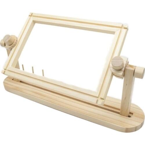 Sit-on Round Embroidery Lap Frame Stand Adjustable Embroidery Stand Holder Cross Stitch Tapestry - Adjustable Angle and Height