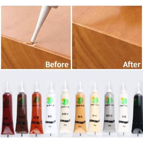 25g Wood Furniture Floor Repair Paint Wax Solid Wooden Refinishing Paste Floor Furniture Scratch Fast Remover Repair Paint Tool