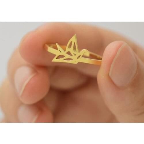 Personality Papercranes Ring Female Fashion Simple Dove Ring Opening Can Be Adjusted
