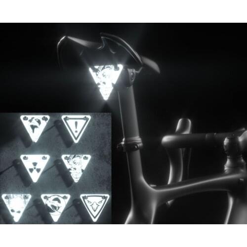 Cycling Warning Reflector Magnetic Bicycle Sticker Outdoor Sports Running Fashion Bike Night Reflective Hanging Triangle Board