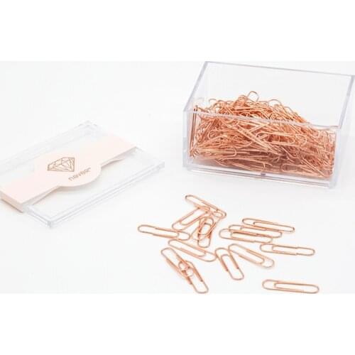 70pcs 50mm Metal Paper Clips Rose Gold Clip U Type Bookmark Clips Clear Holder the Office School Supplies Stationery Accessories