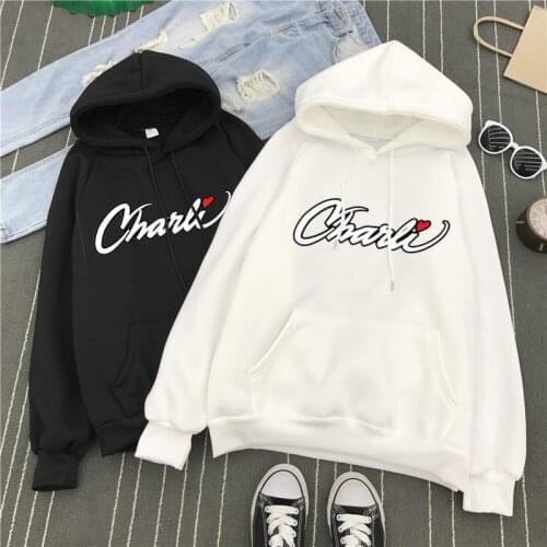 2020 Fashion Kpop Letter Hoodies Sweatshirts Men and Women Hoodie Charli DAmelio Pullover Unisex Costume Tracksuit Winter Coat
