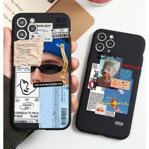 Fashion Sticker Label Couples Phone Case For iPhone 12 11 Pro XS Max XR X 10 5 5S SE 2020 6 6S 7 8 Plus INS Letter Barcode Cover