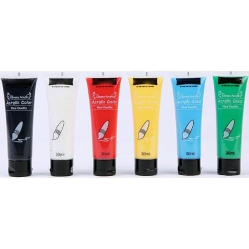 6 Colors 30ml Professional Acrylic Paint Set Drawing Painting Pigment Hand-paint Acrylic Paint