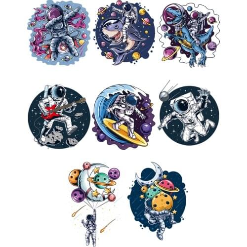 Europe Space Technology astronaut Clothing patches Iron-on transfers for clothing DIY patches for children