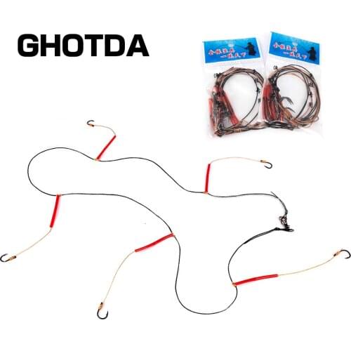 NEW 5PC String Hooks Stainless Steel Rigs Swivel Fishing Tackle Lures Pesca Baits Single #3-#13 with 5 Small Rigs Swivel