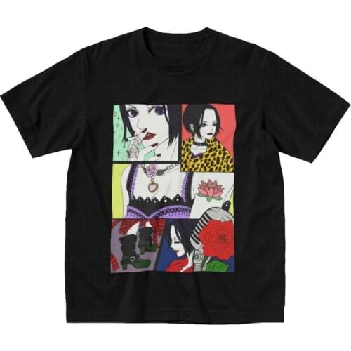 Novelty Nana Osaki T Shirt Men Short Sleeve 100% Cotton T-shirt Graphic Ai Yazawa Anime Manga Black Stones Tee Graphic Tshirts