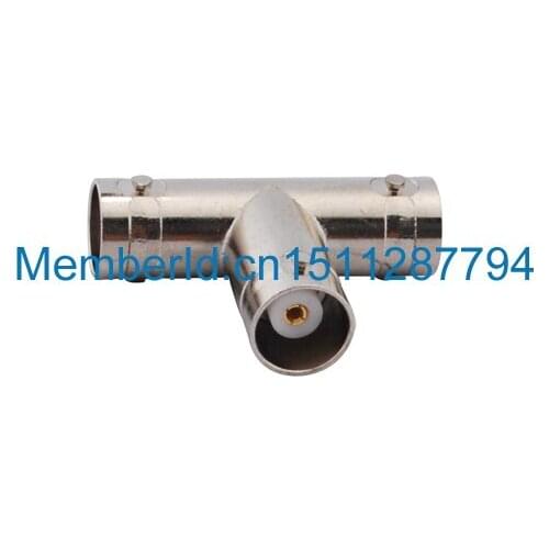 2015 New Arrival RF adapter connector 3-way BNC female to 2xBNC female in series