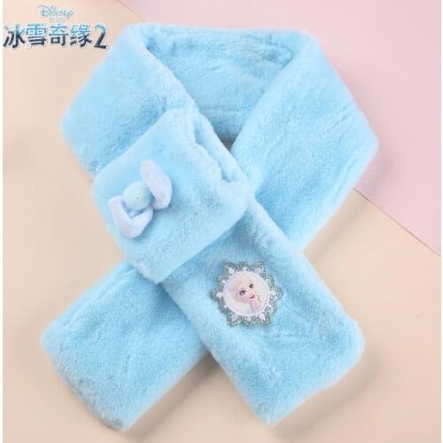 Disney Frozen 2 Elsa Kids Autumn Winter Scarves Warm Girls Scarf Solid Soft Scarf Collar Outdoor Keep Warm Accessories Gifts