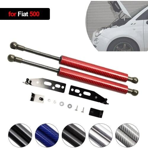 For Fiat 500 2007-2020 Front Bonnet Hood Modify Carbon Fiber Gas Struts Lift Support Shock Damper Accessories Absorber
