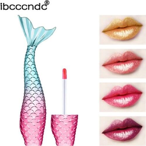 Mermaid Tail Matte Lipsticks for Womens Lipstick Lip Gloss Matte Non-stick Cup Non-fading Lip Glaze Long Lasting Lipstick