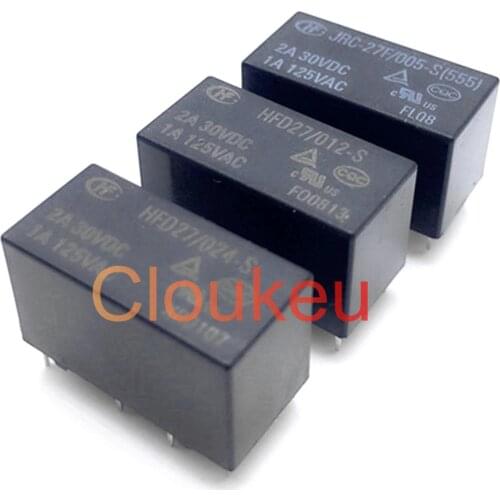 Relay JRC-27F- HFD27-005 012 024-S 5V 12V 24V 2A 8pin 4078