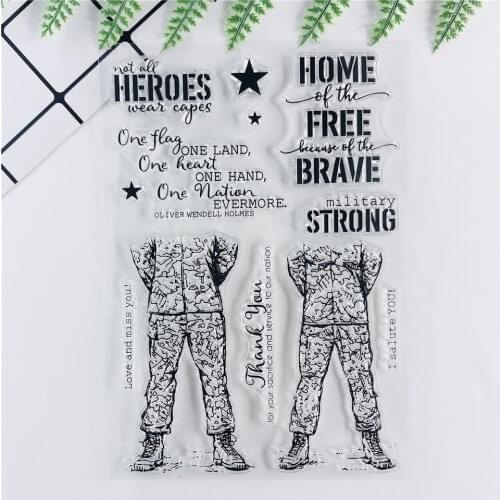 11*16 Soldier Transparent Clear Stamps Bullet Journal Seal For DIY Scrapbooking Rubber Stamp Sentiment Photo Album Card Making