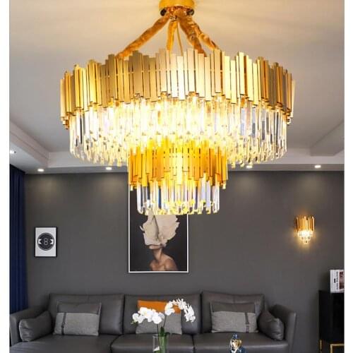 New Modern LED Crystal Chandeliers Ceiling Round Hanging Lamp lighting For Living room Bedroom Kitchen Dining room Light