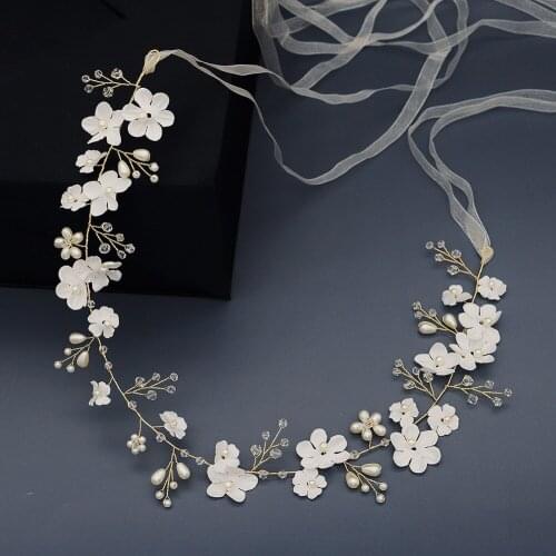 Flower Wedding Belt with Pearl and Crystal Bridal Flower Belt Wedding Accessories