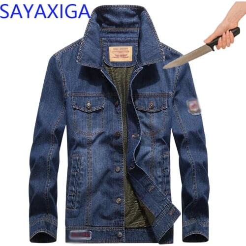 Self Defense Tactical Gear Anti Cut Knife Cut Resistant Denim Jacket Anti Stab Proof Cutfree stabfree Stealth Security Clothing