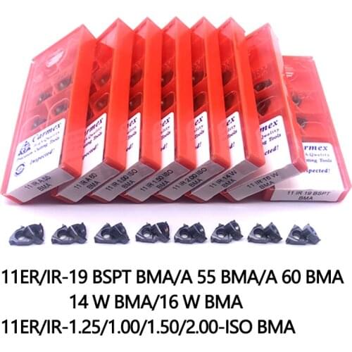 11ER A60 11IR A55 A60 1.50 1.00 ISO BMA Threading Inserts tungsten Carmex carbide Blades Lathe Cutter