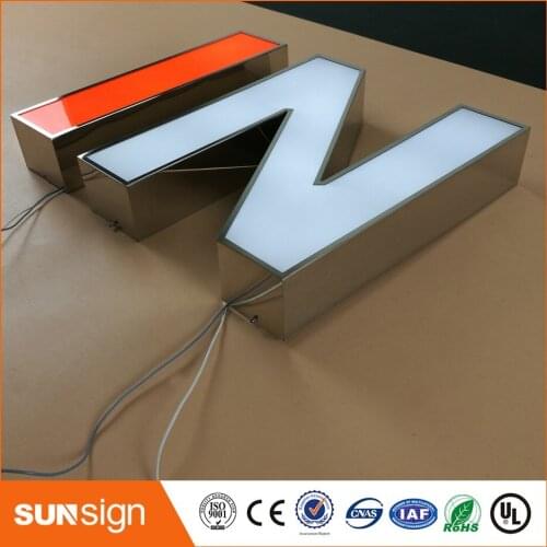 Factory outlet waterproof SUS frontlit led letters metal channel letter with acrylic surface for outdoor commercial sign