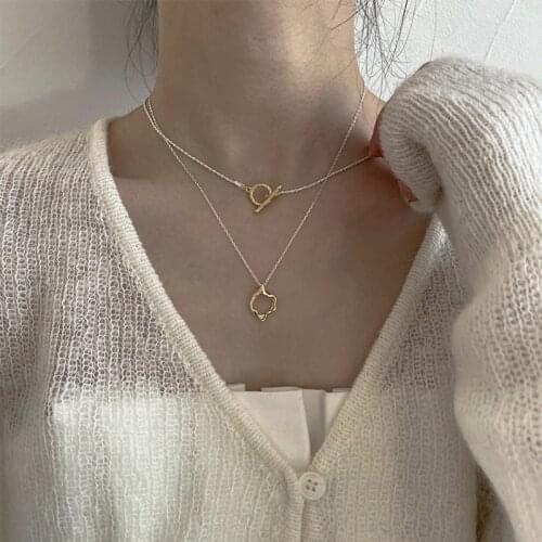 Silvology 925 Sterling Silver O T Irregular Pendant Necklace for Women Elegant Stylish Simple Necklace Designer Festival Jewelry