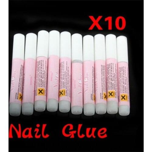 10pcs Mini Professional Beauty Nail False Art Decorate Tips Acrylic Glue Nail Accessories 2g MU8669