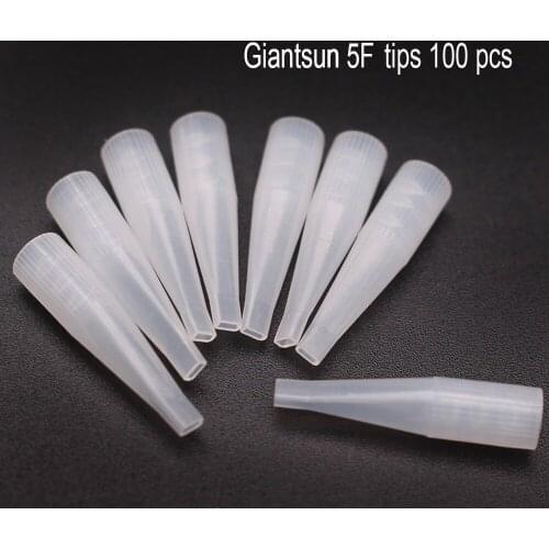 100pcs/lot Small Size 5 Flat Tattoo Tips Permanent Makeup Eyebrow/Eyeliner/Lips Giant Sun Machine Tattoo Needle caps