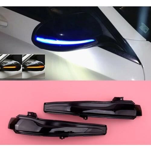 2pcs/set Dynamic Yellow & Blue Side Mirror Turn Signal Light Fit for Benz C S GLC E W205 W222 X253 W213 2016 2017 2018
