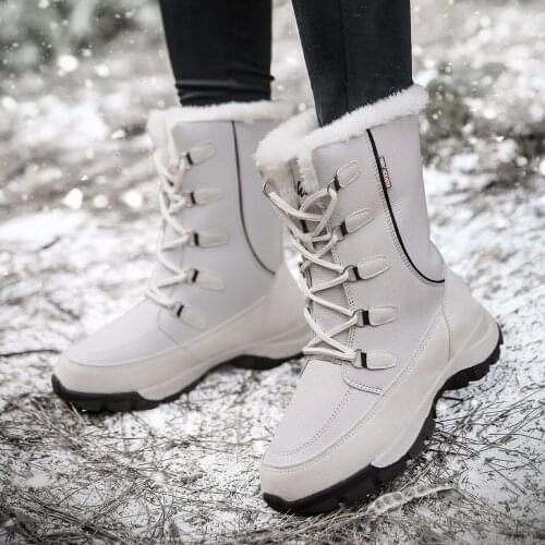 2021 White Winter Boots Women Fashion Snow Boots New Style Womens Shoes Brand Shoes High Quality keep warm comfortable