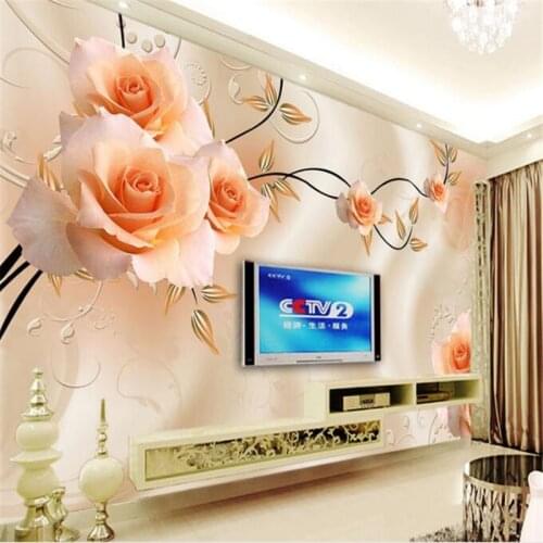 Beibehang 3d custom photo wallpaper wall murals wall stickers Dream Rose Flower TV Wall wallpaper for kids room modern
