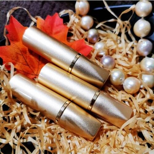5/10/30/50pcs all aluminum 12.1mm matte gold empty lipstick tube lip balm container shell packaging Cosmetics Refillable makeup