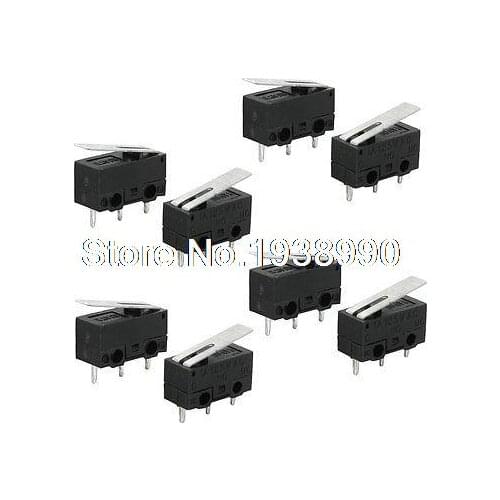 NO NC Contact Short Hinge Lever Actuator Mini Micro Limit Switch AC125V 1A 8 Pcs