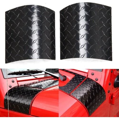 Aluminum Hood Side Armor Cowl Body Cover Trim Exterior Hood Car-Styling For Jeep Wrangler JK Unlimited 2007-2015 Car Accessories
