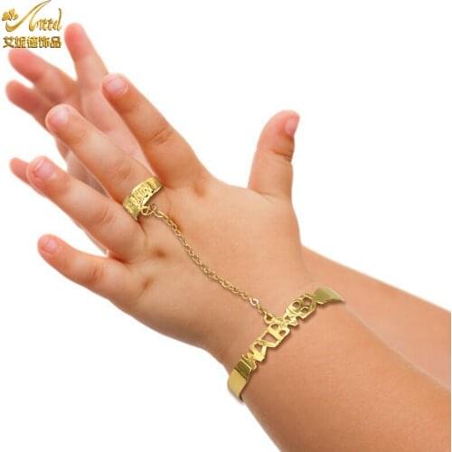 ANIID Dubai Bangles Baby Bracelet Jewelry Gold 24K Kids Newborn Boys African Arabic Cuff Luxury Wedding Indian Chain Rings Girls