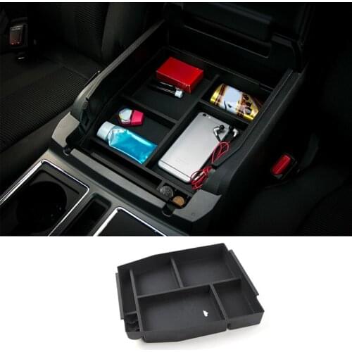 MOPAI Car Interior Armrest Storage Box Decoration ABS Glove Box Tray For Ford F150 2015 Up Car Styling