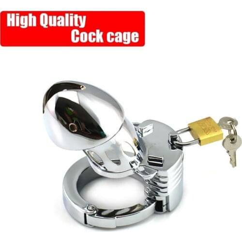 CBT Male Heavy Stainless Steel Chastity Device With Adjustable Lock Cock Ring Bondage BDSM Penis Cocking Cage Sex Toys for Men