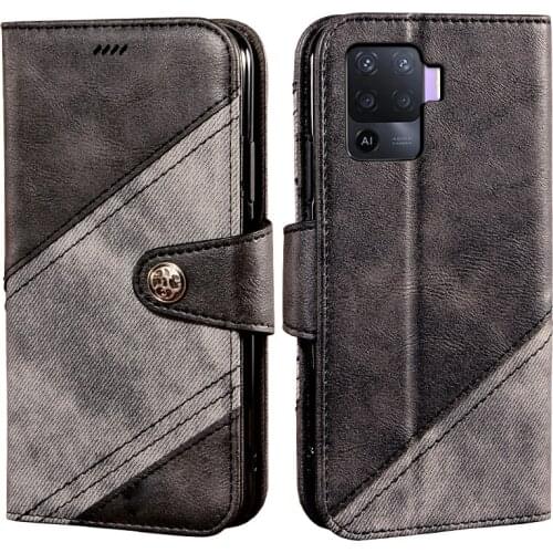 Flip Case For OPPO F19 Pro Book Leather Case Shockproof Bumper Flip Case For OPPO A94 Cover