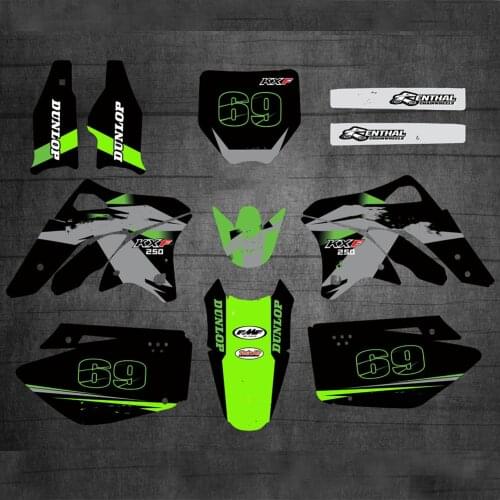 For Kawasaki 250 KXF 2008-2006 team GRAPHICS BACKGROUNDS DECALS STICKERS kits For Kawasaki KX250F KX 250F KXF250 2006 2007 2008