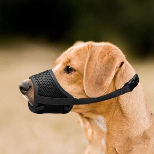 Breathable Soft Mesh Padded Pet Muzzle For Dog Adjustable Loop Comfortable Pet Mouth Cover To Prevent Biting Barking Chewing