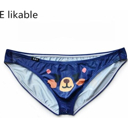 E likable new youth 2021 fashion polyester mens underwear low waist comfortable breathable sexy cartoon personality briefs