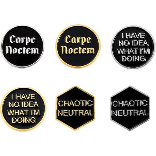 Phrase Enamel Lapel Pins Gold Silver Color Fashion Brooches Badges Metal Pins Wholesale Jewelry Gifts For Friends