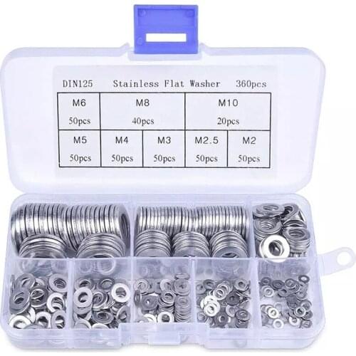 Hot 360 Pcs Set Stainless Steel Seal Solid Gasket Washer M2 M2.5 M3 M4 M5 M6 M8 M10 Sump Plug Oil General Repair Seal Ring Set