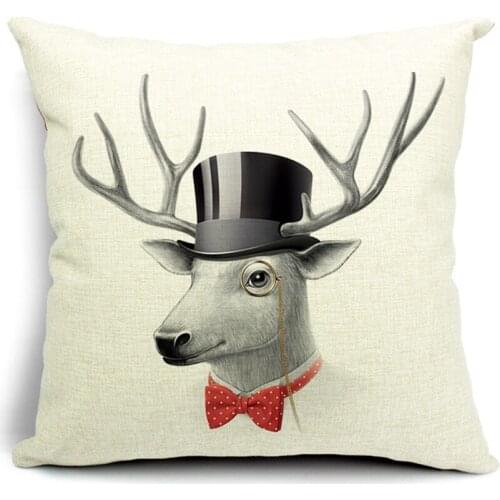 Hot Sale Pillow Covers Hot Sell Cartoon Animal Pattern Creative Style45X45CM Linen Pillow Cover \ Home Decorative Linen Cushion