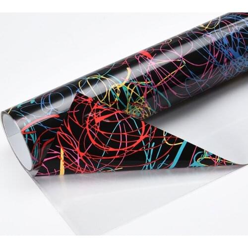 HOHOFILM 50cmx500cm Stripe Heat Transfer Vinyl PU Iron on Film T-shirt Vinyl Heat Transfer Vinyl Popular color 20''x196.8