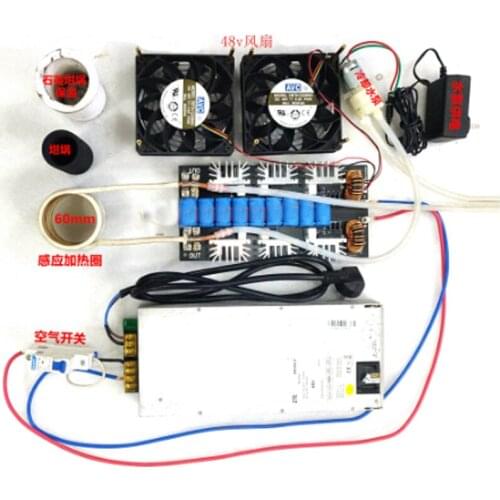 3000W 50A ZVS induction heating machine quenching Induction Heating Board Flyback Driver +Coil+crucible+ power supply