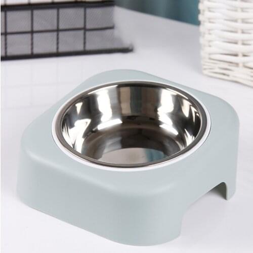 Cat Dog Bowl Durable Stainless Steel 15 Degrees Tilted Non-slip Base Cat Food Water Feeder for Puppy Cats Feeding Pet Supplies