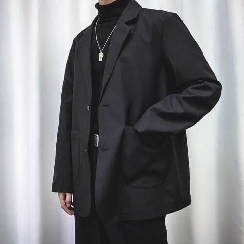 2020 Mens Leisure Blazers High Quality Slim Fit Suit Jacket Loose Coat Fashion Outerwear Black Western Clothes Plus Size S-2XL
